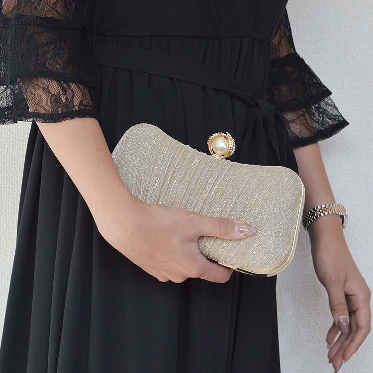 ラメ×プリーツパーティーバッグ