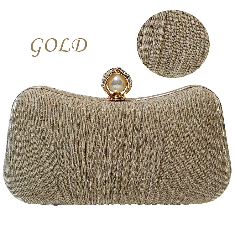 ラメ×プリーツパーティーバッグ