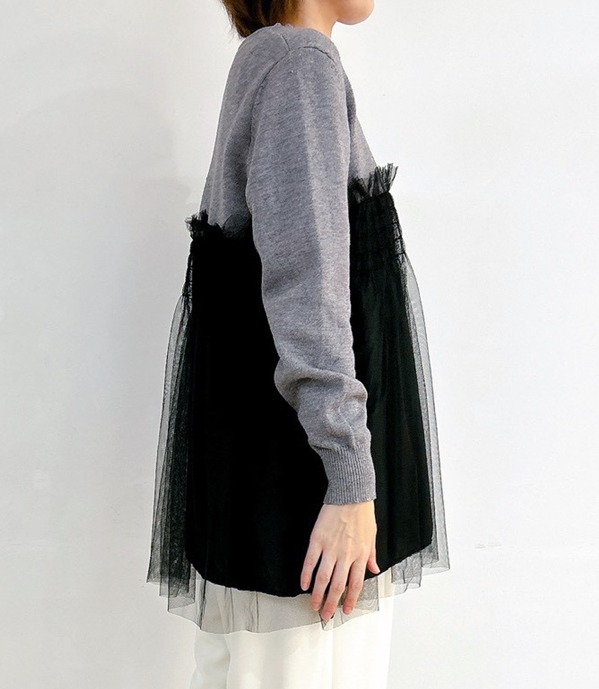 チュールドッキングニットプルオーバー