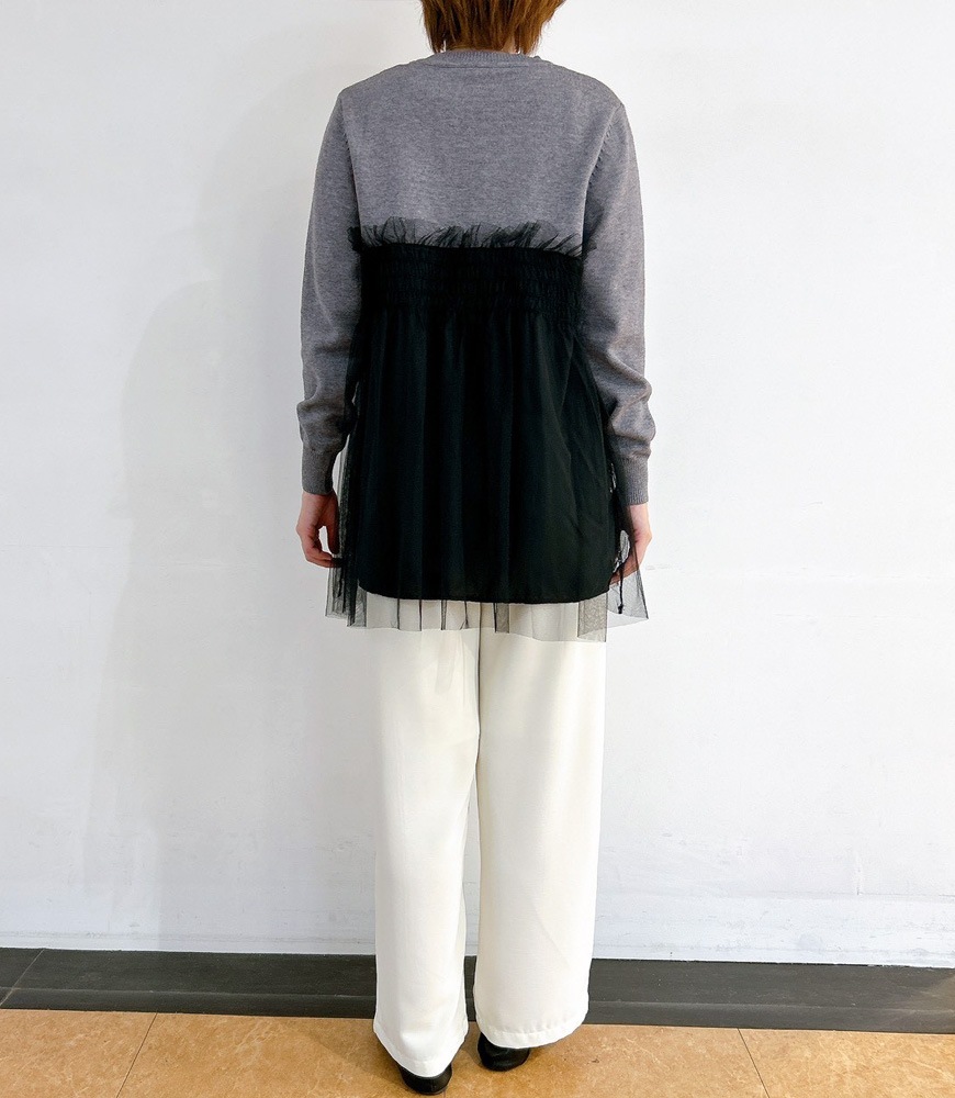 チュールドッキングニットプルオーバー