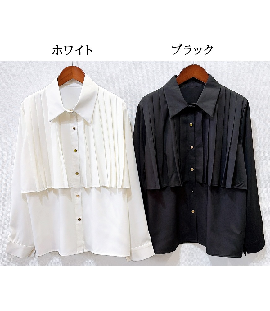 プリーツヨークシャツ