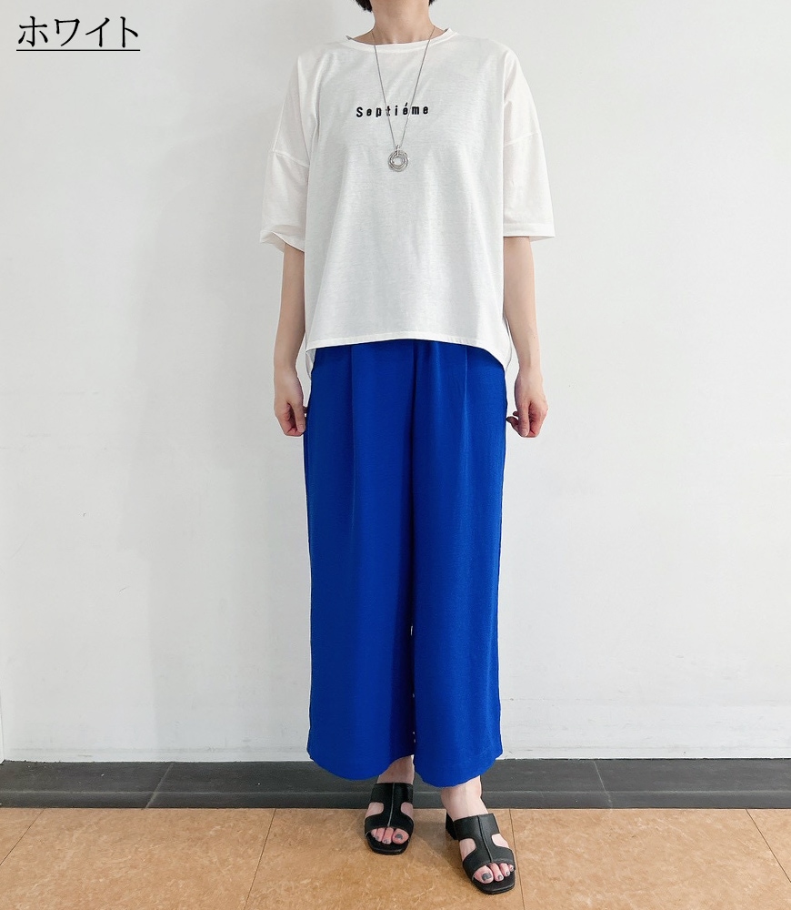 WシルケットバックシャイニーラインロゴT