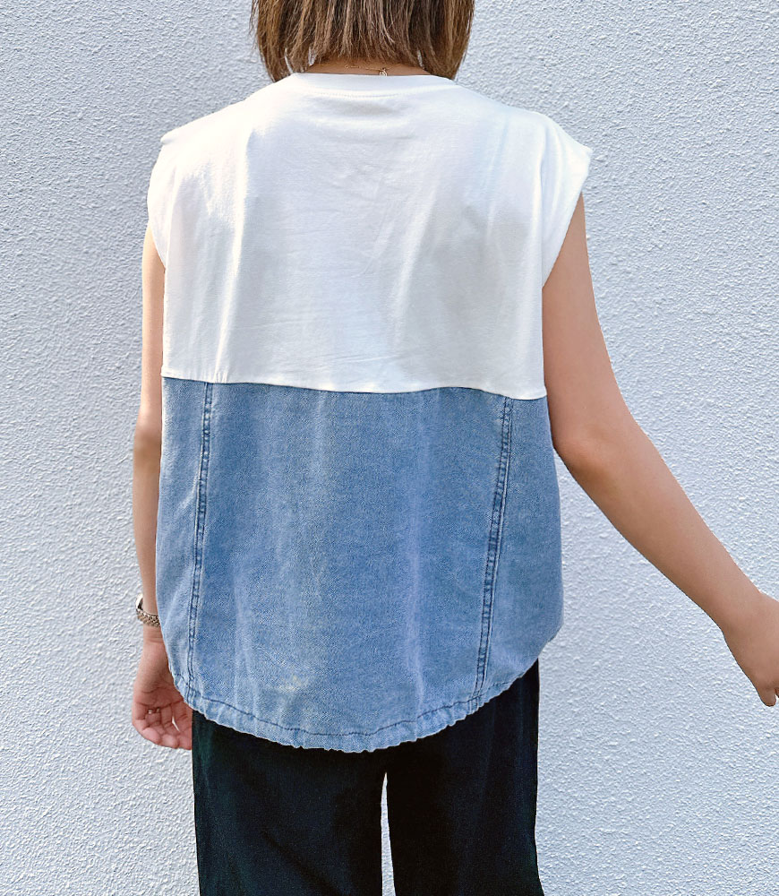 デニムドッキングトップス