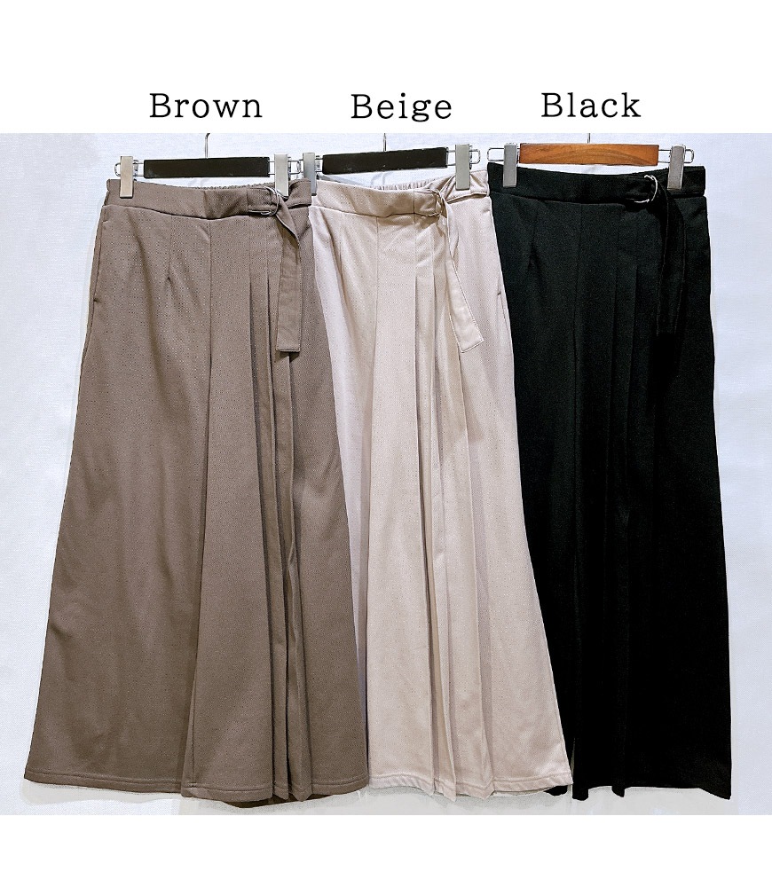 サイドプリーツワイドパンツ