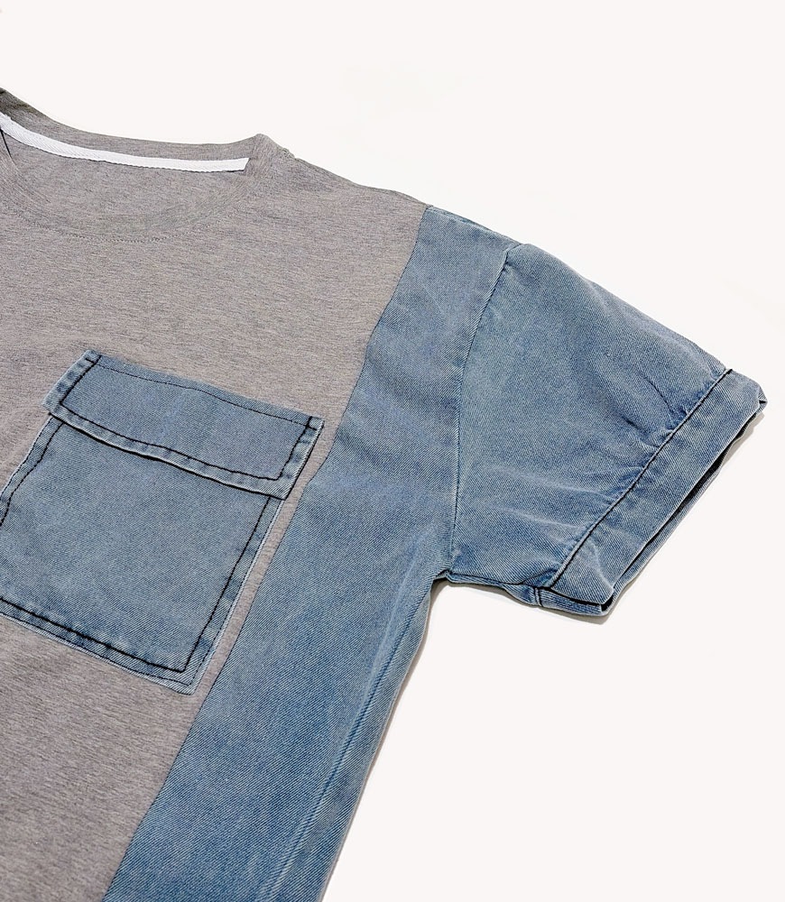 デニム切替半袖Tシャツ