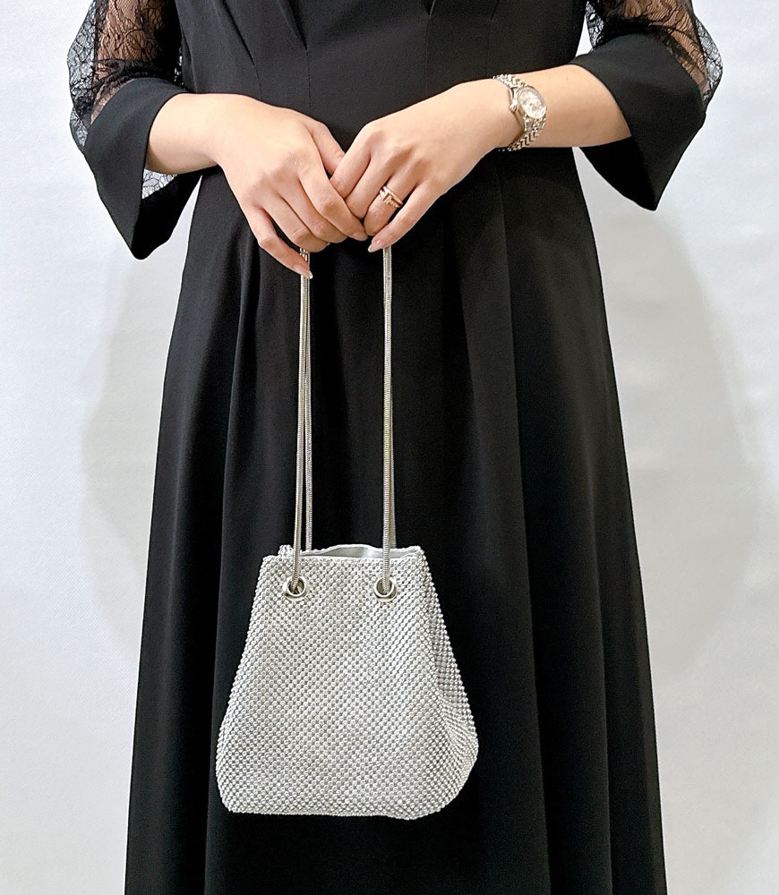 ラインストーン巾着ミニバッグ