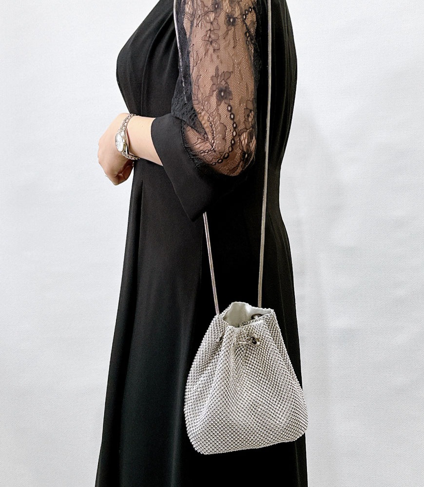 ラインストーン巾着ミニバッグ