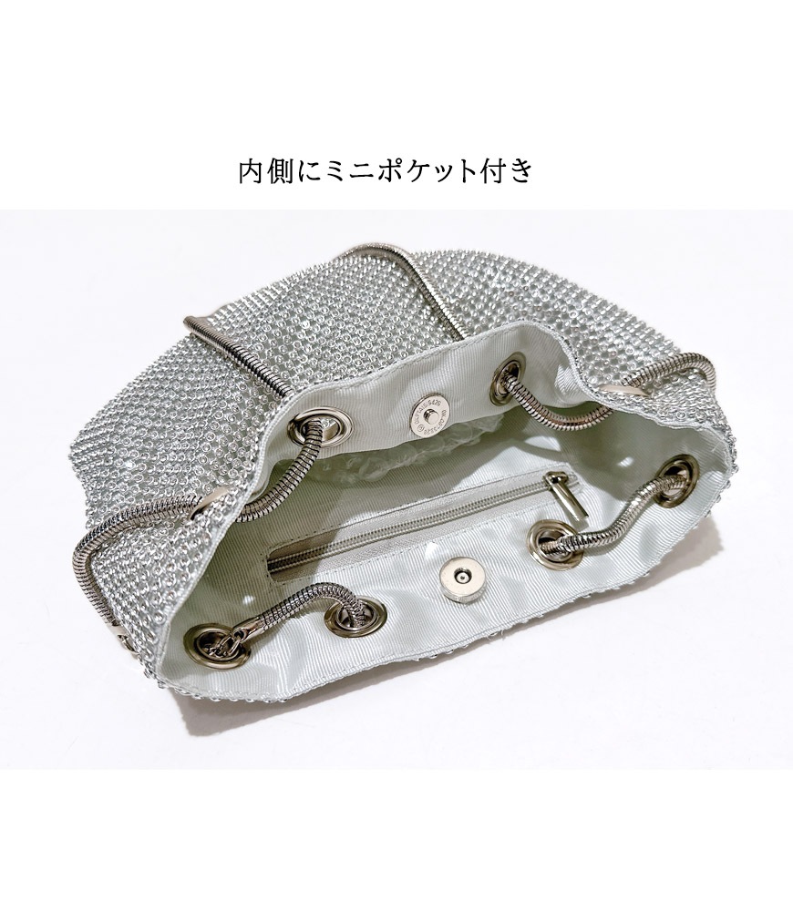 ラインストーン巾着ミニバッグ