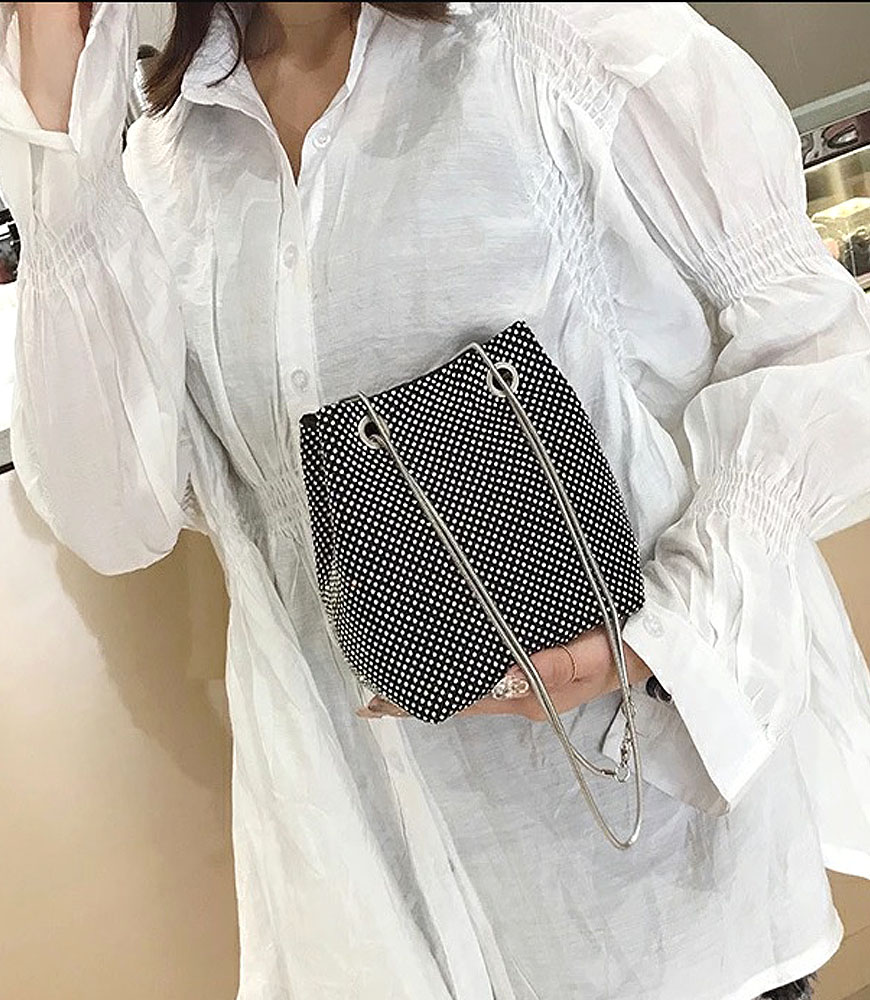 ラインストーン巾着ミニバッグ