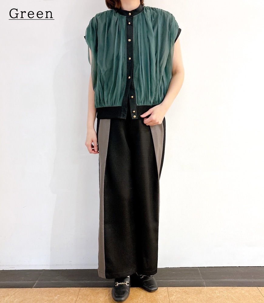 シースルーフレンチブラウス