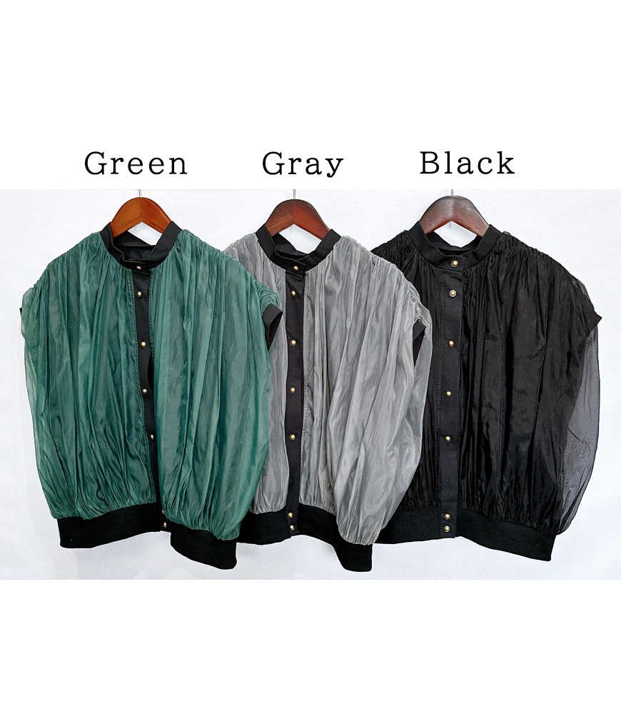 シースルーフレンチブラウス