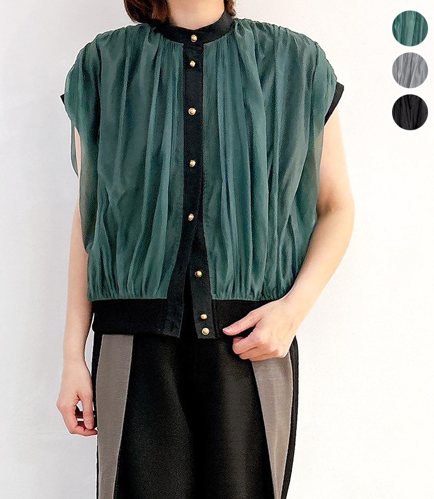 シースルーフレンチブラウス