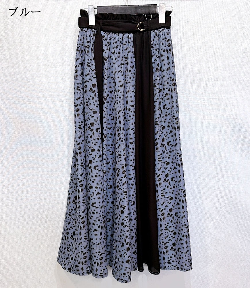 レオパード柄フレアスカート
