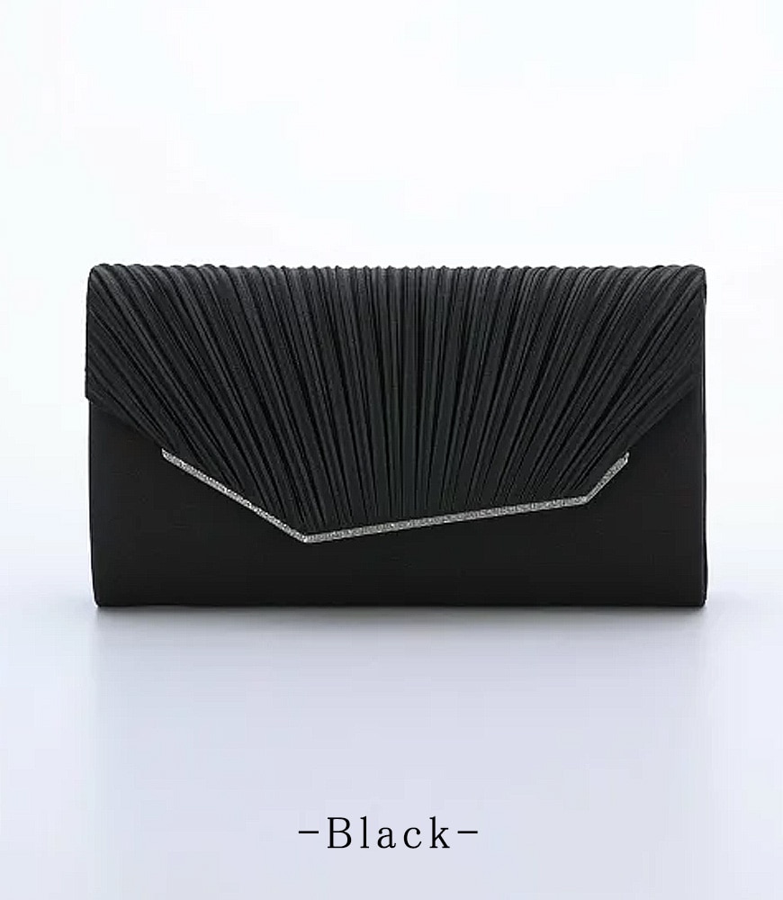 サテンプリーツ パーティーバッグ