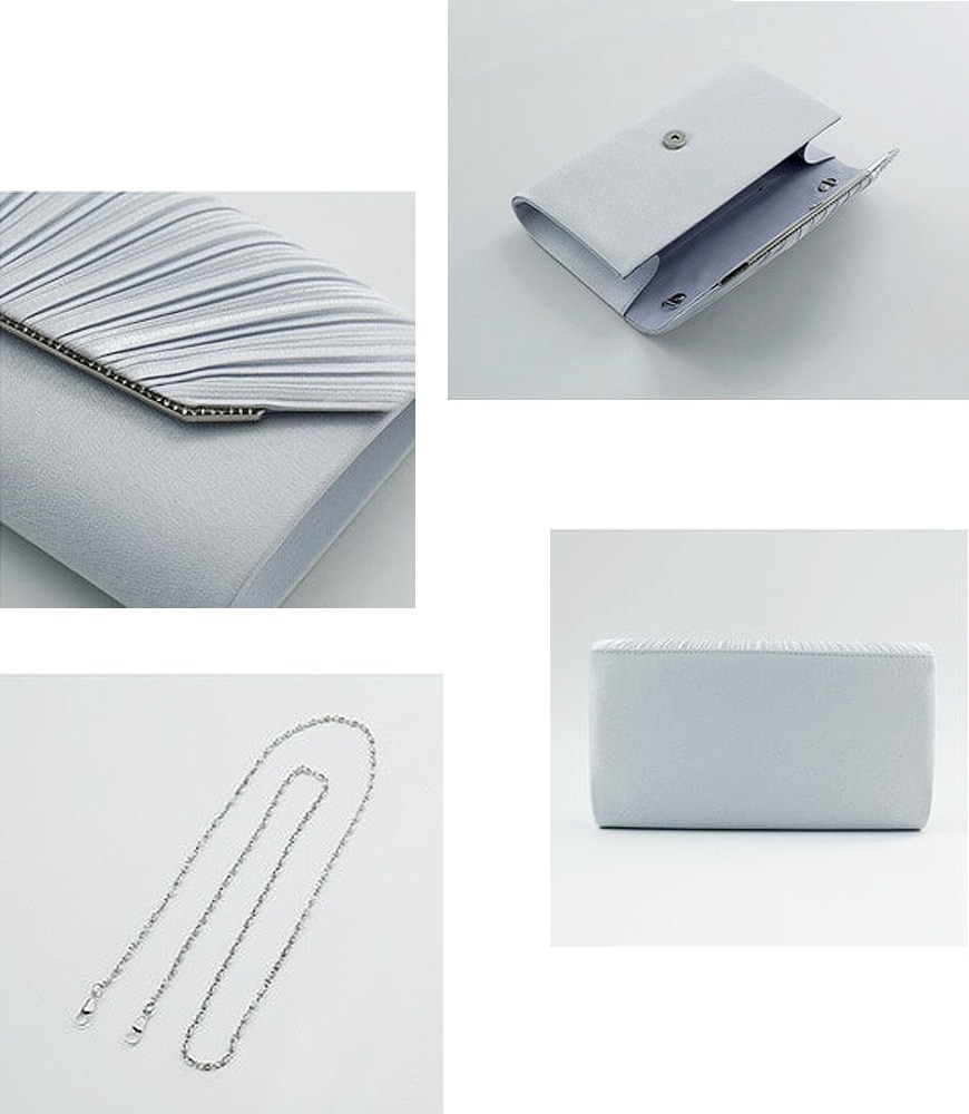 サテンプリーツ パーティーバッグ