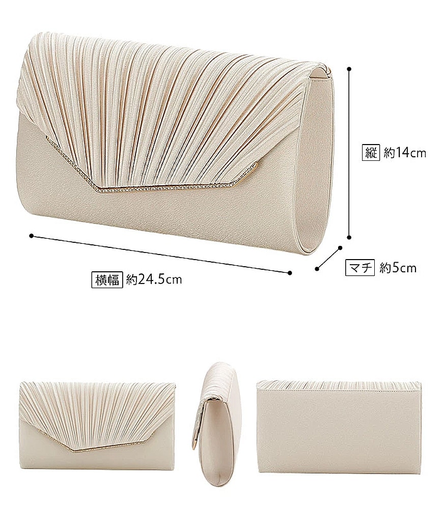 サテンプリーツ パーティーバッグ