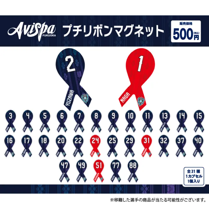 【ガチャ】プチリボンマグネット (全31種)