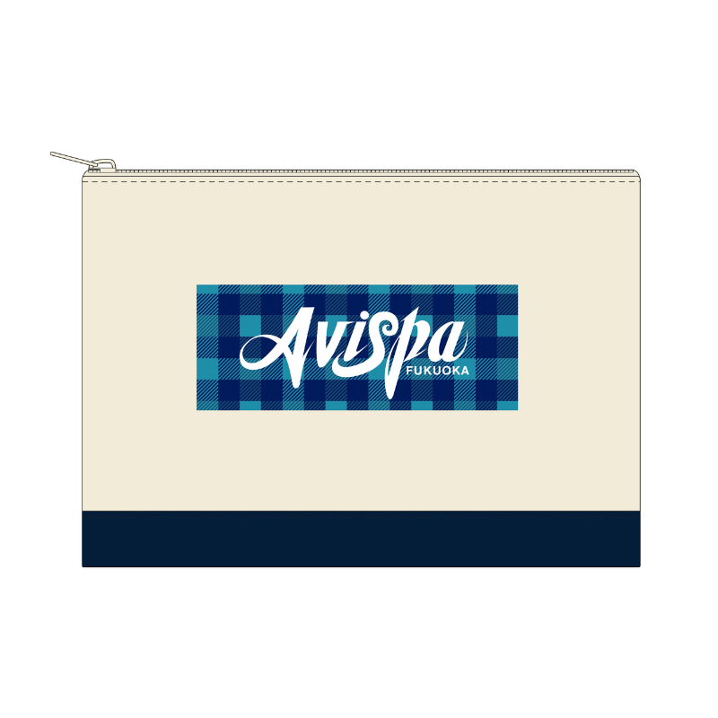 チェックプリントポーチ