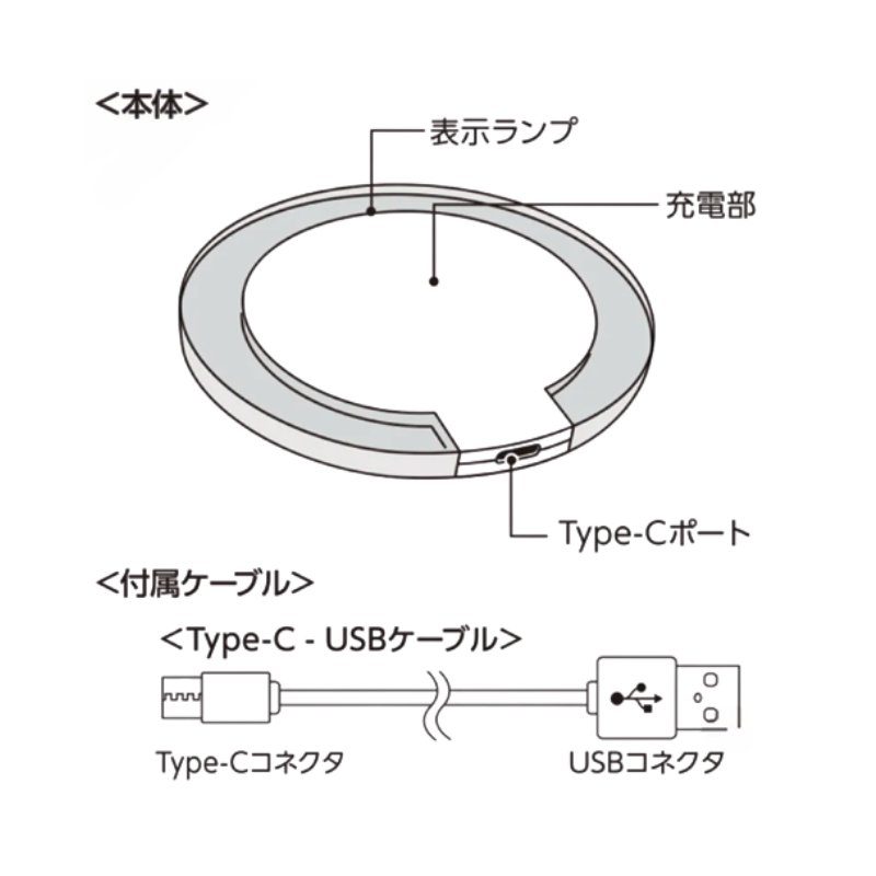 クリアワイヤレス充電器(ラウンド)