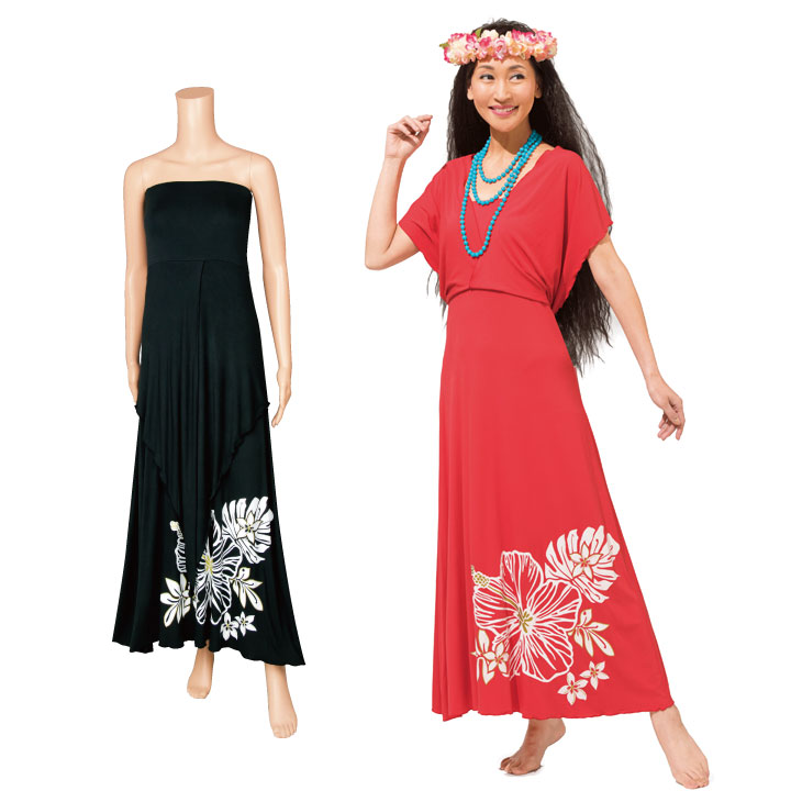 即納☆【3174】【フラダンス衣装】ハワイアン サッシュドレス OP308-1