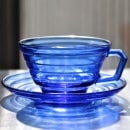 ヘーゼルアトラス モダントーン カップ＆ソーサー リッツブルー 30ｓ　A No.041|カップ|├ ヘーゼルアトラス