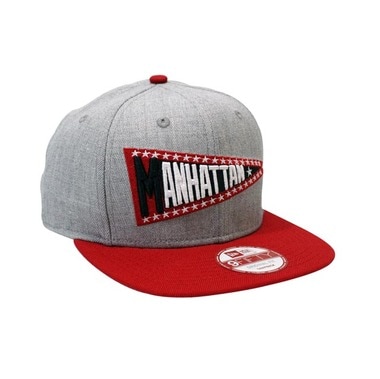 NEW ERA MANHATTAN PENNANT SNAPBACK CAP(GREY HERRINGBONE��RED)