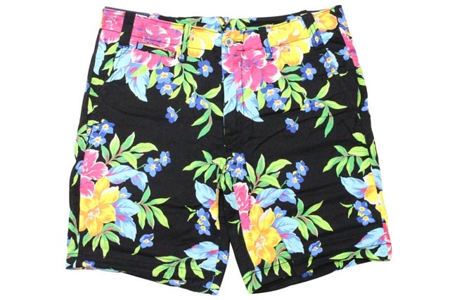 POLO RALPH LAUREN STRAIGH PRINTED LINEN SHORTS(710576167002:BLACK FLOWER)