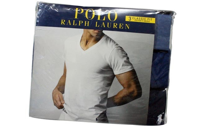 POLO RALPH LAUREN CLASSIC-FIT THREE COTTON V-NECK T-SHIRTS(3PAC:LIGHT BLUE��BLUE��NAVY)