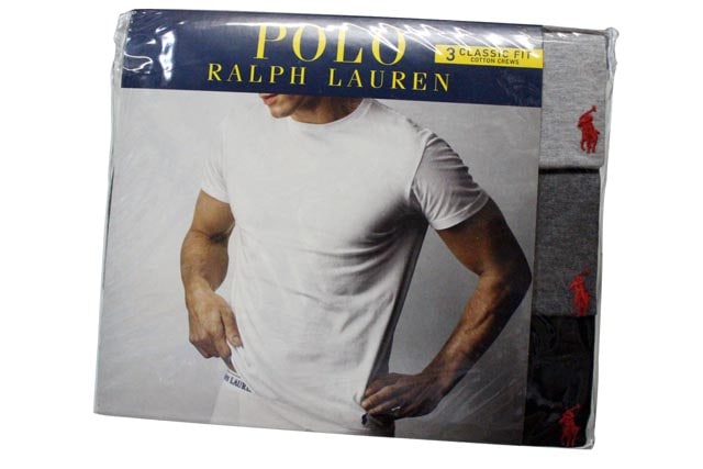 POLO RALPH LAUREN CLASSIC-FIT THREE COTTON CREW-NECK T-SHIRTS(3PAC:SILVER GREYHEATHER GREYBLACK)