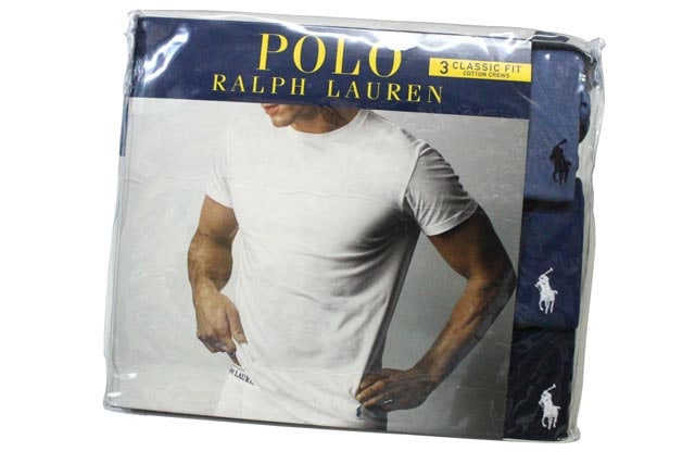 POLO RALPH LAUREN CLASSIC-FIT THREE COTTON CREW-NECK T-SHIRTS(3PAC:LIGHT BLUEBLUENAVY)