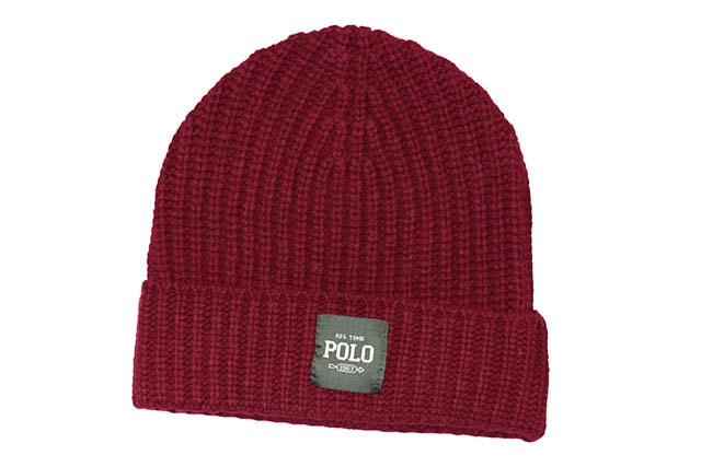 POLO RALPH LAUREN CHUNKY RIB KNIT CUFFED BEANIE(PC0089/600:BURGUNDY)