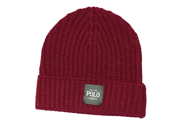 POLO RALPH LAUREN CHUNKY RIB KNIT CUFFED BEANIE(PC0089/600:BURGUNDY)