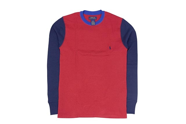 POLO RALPH LAUREN COLOR BLOCKED L/S THERMAL(REDNAVYBLUE)