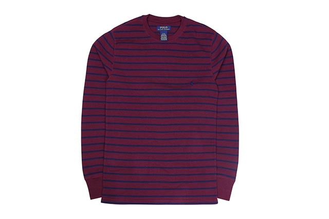 POLO RALPH LAUREN BORDER L/S THERMAL(BURGUNDYNAVY)