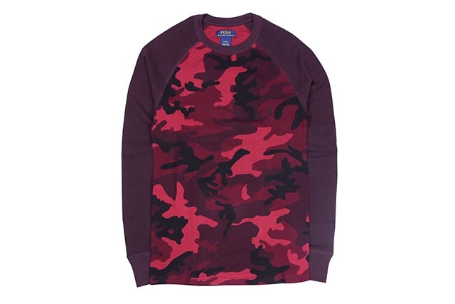 POLO RALPH LAUREN RAGLAN L/S THERMAL(RED CAMOBURGUNDY)