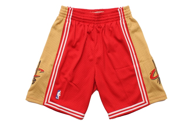 MITCHELL & NESS SWINGMAN MESH SHORTS(CLEVELAND CAVALIERS/2003-2004/RED��GOLD)