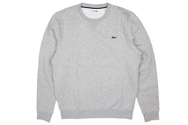 LACOSTE SPORT SOLID FLEECE CREW SWEAT(SH7613 51/CCA:SILVER CHINE)