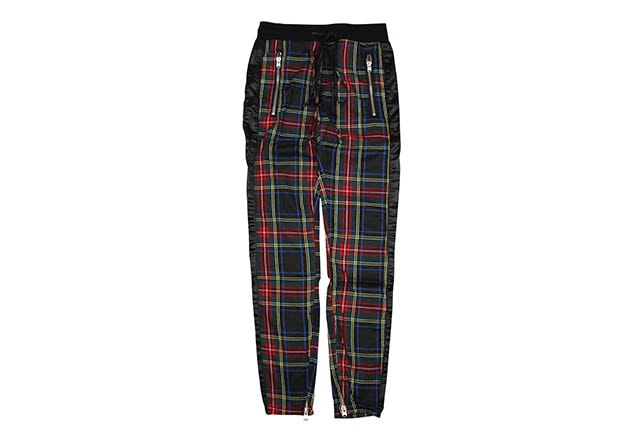 mnml PLAID TRACK PANTS(P388/BLACK)