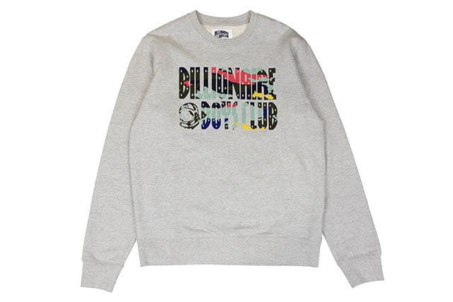 BILLIONAIRE BOYS CLUB FLASH CREW SWEATSHIRT (881-9305:HEATHER GRAY)
