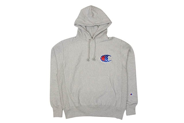 CHAMPION REVERSE WEAVE BIG C W/SCRIPT P/O HOODIE (OXFORD GRAY)