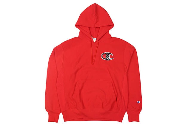 CHAMPION REVERSE WEAVE BIG C W/SCRIPT P/O HOODIE (RED)