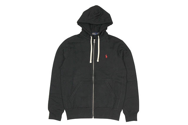 POLO RALPH LAUREN CLASSIC FULL-ZIP FLEECE HOODIE (710548546003:POLO BLACK)