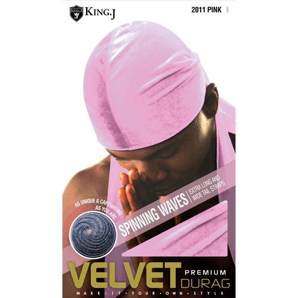 KING. J PREMIUM VELVET DU-RAG (PINK) #2011