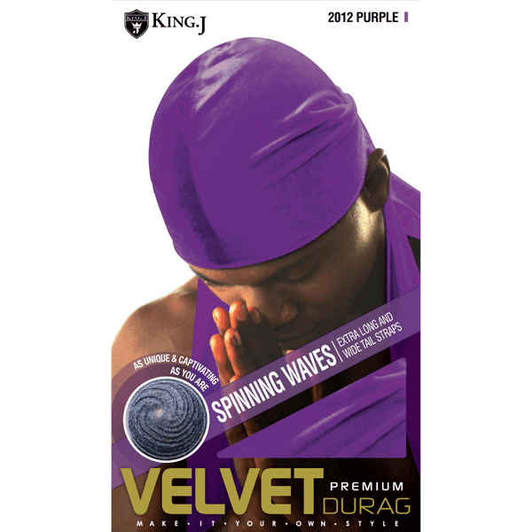 KING. J PREMIUM VELVET DU-RAG (PURPLE) #2012