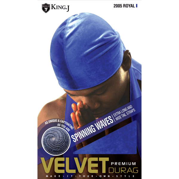 KING. J PREMIUM VELVET DU-RAG (ROYAL) #2005