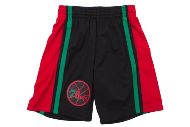 MITCHELL & NESS XMAS SWINGMAN MESH SHORTS(PHILADELPHIA 76ERS/1996-97/BLACK) SMSHNG18811