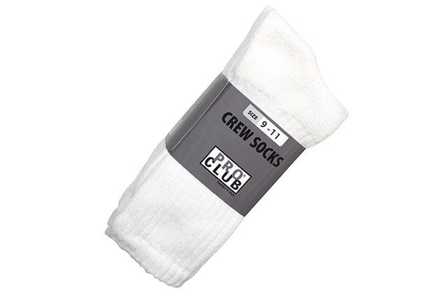 PRO CLUB 3PAIR HEAVYWEIGHT CREW SOCKS (WHITE) 183CR | Brand,M-R