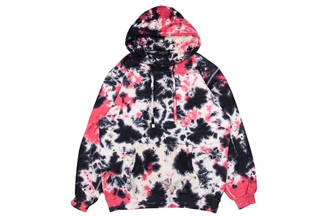 COOGI CUT & SEW TIE DYE HOODY (CG65920:BLACK/RED TIE DYE)
