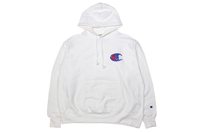 CHAMPION REVERSE WEAVE BIG C W/SCRIPT P/O HOODIE (WHITE)