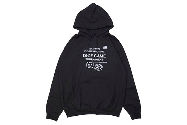 PUBLIC HOUSING SKATE TEAM DICE GAME HOODIE (BLACK)